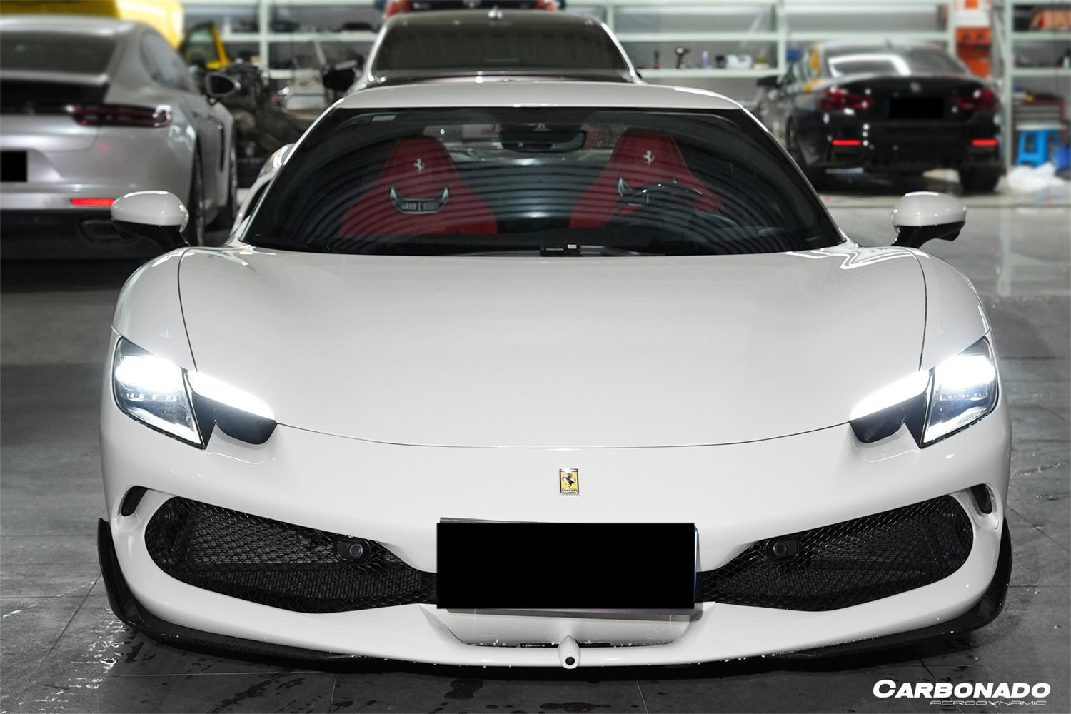 Carbonado AF Style Dry Carbon Fiber Front Lip Splitter | 2022-UP Ferrari 296 GTB