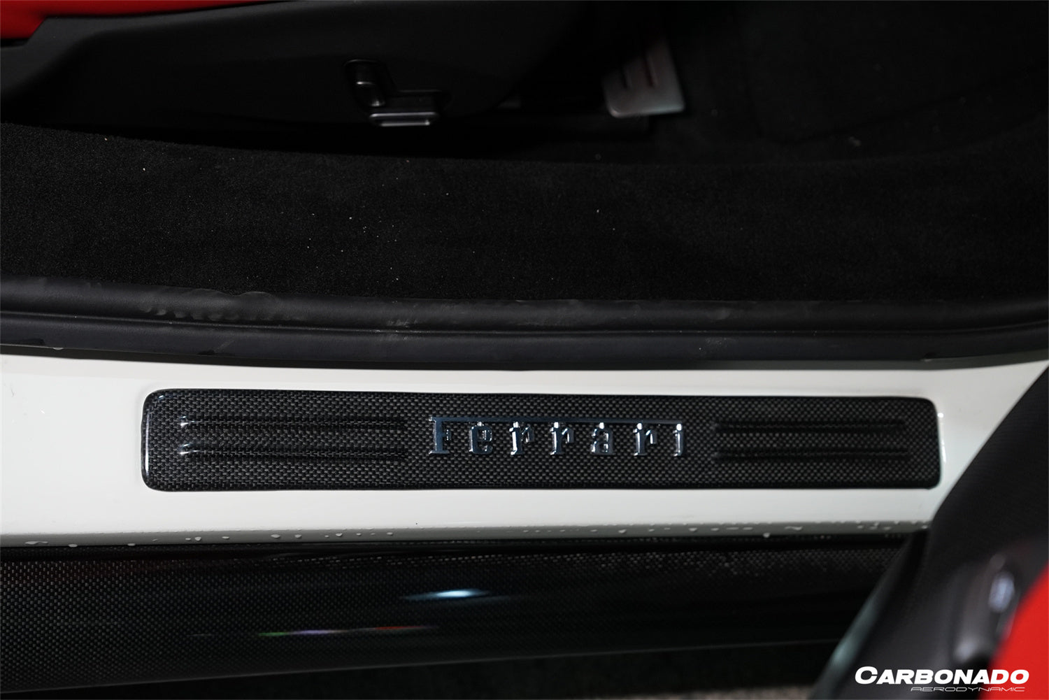 Carbonado OEM Style Dry Carbon Fiber Door Sills Steps Cover | 2022-2025 Ferrari 296