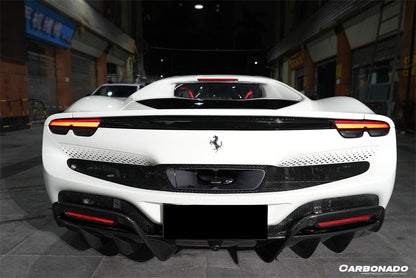 Carbonado 2022-UP Ferrari 296 GTB OE Style Carbon Fiber Rear Diffuser