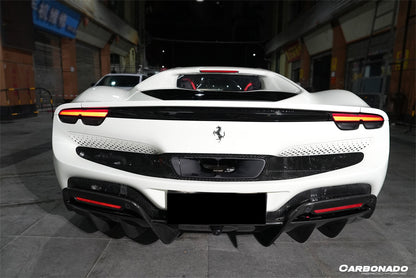 Carbonado 2022-UP Ferrari 296 GTB OE Style Carbon Fiber Rear Diffuser