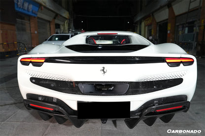 Carbonado 2022-UP Ferrari 296 GTB OE Style Carbon Fiber Rear Diffuser