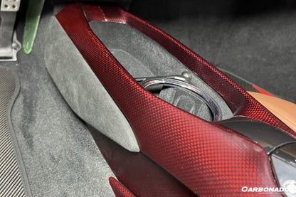 Carbonado 2022-UP Ferrari 296 GTB & GTS OE Style Dry Carbon Fiber center control surround panel Front end