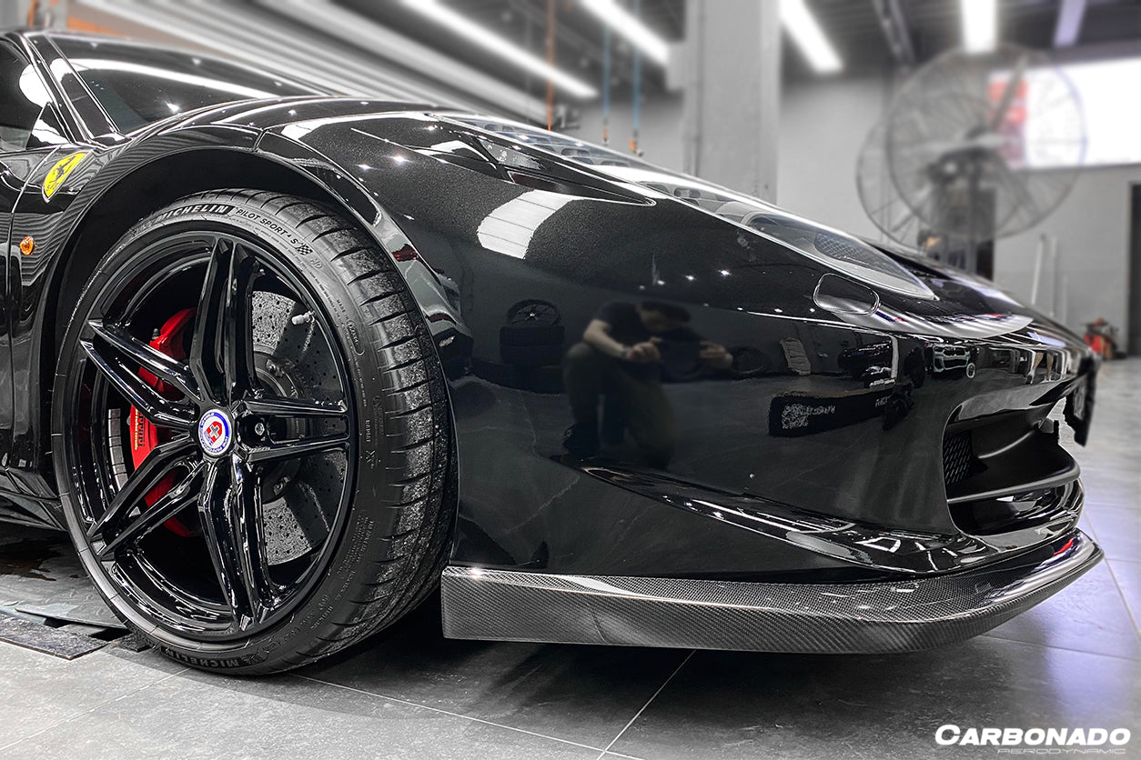 DarwinPRO AP Style Carbon Fiber Front Lip | 2010-2015 Ferrari 458 Coupe & Spider