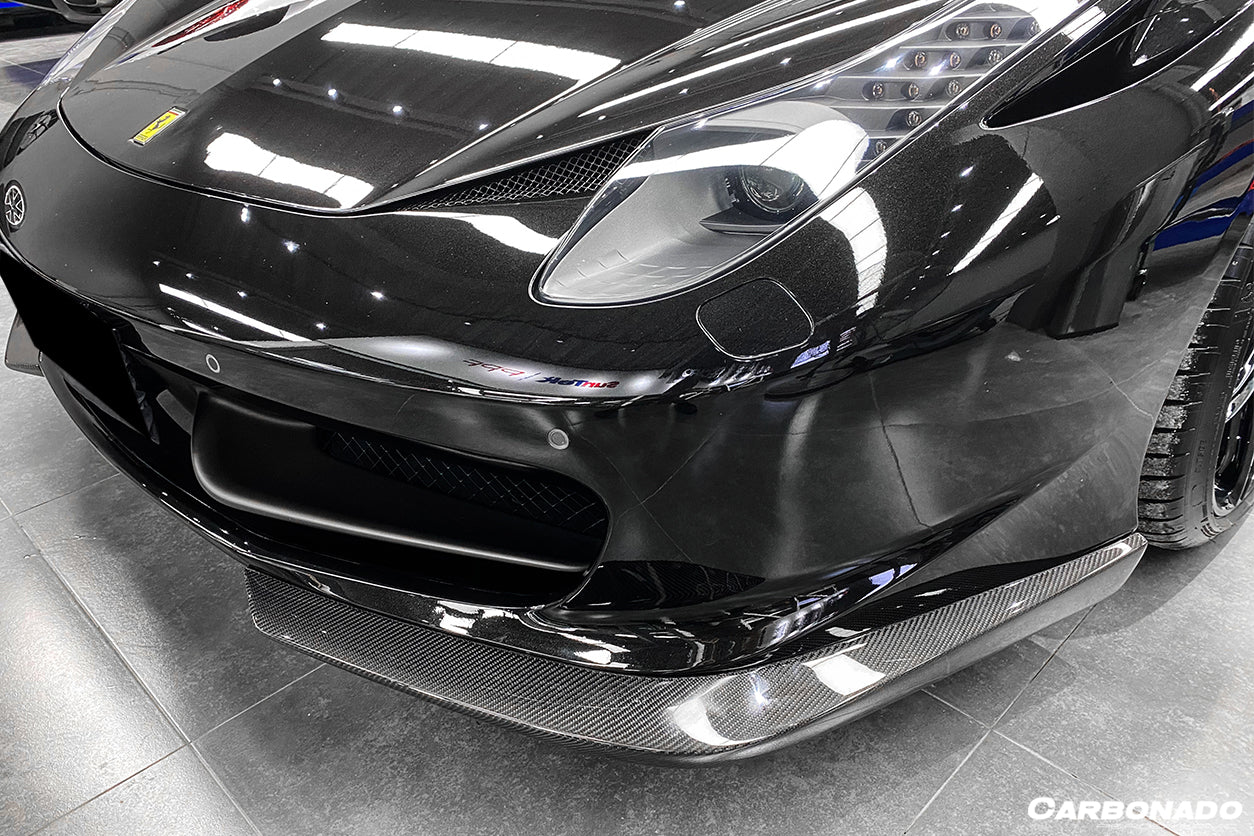DarwinPRO AP Style Carbon Fiber Front Lip | 2010-2015 Ferrari 458 Coupe & Spider