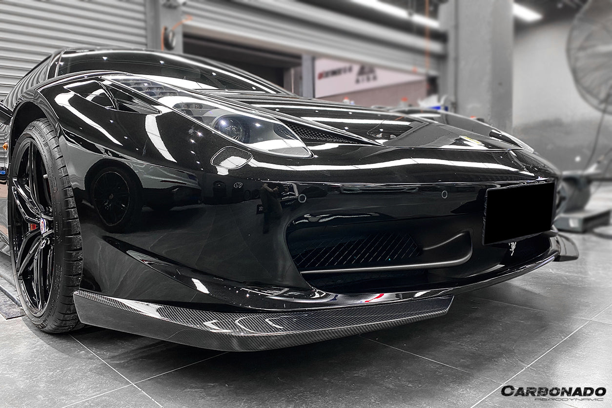 DarwinPRO AP Style Carbon Fiber Front Lip | 2010-2015 Ferrari 458 Coupe & Spider