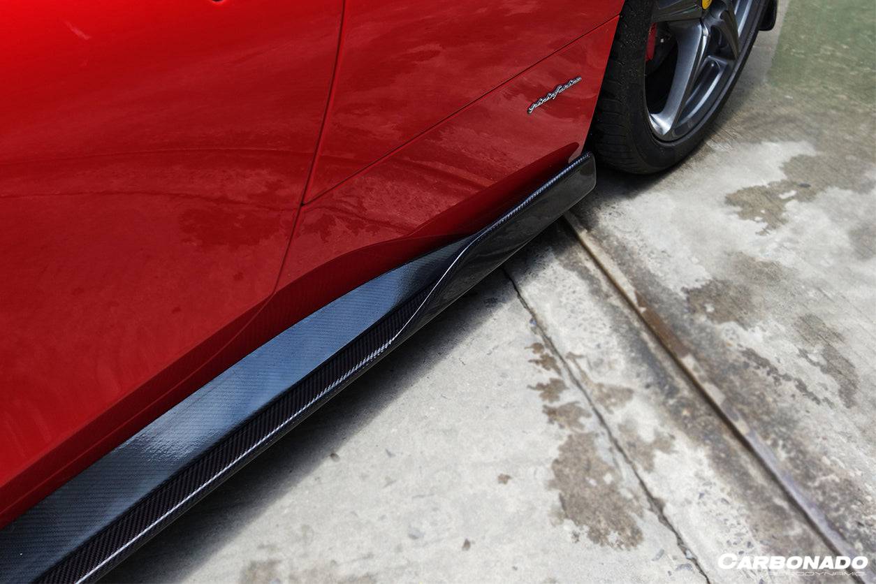 Carbonado 2010-2015 Ferrari 458 Coupe Spider AV Style Carbon Fiber Side Skirts Under Board