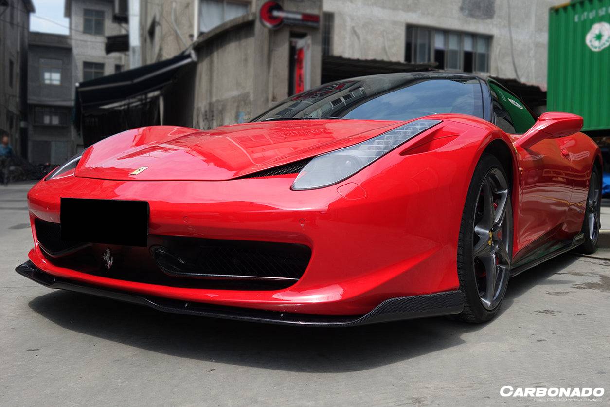 Carbonado 2010-2015 Ferrari 458 Coupe Spider AV Style Carbon Fiber Front Lip