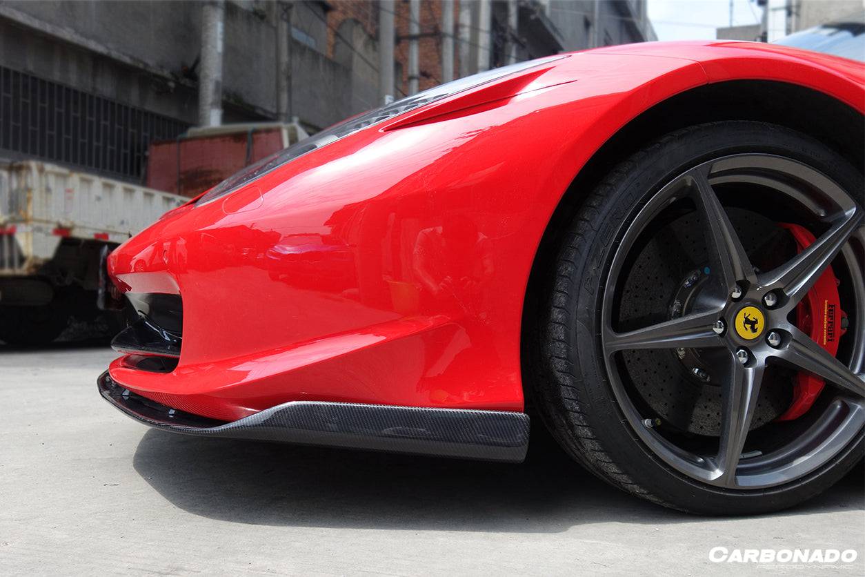 Carbonado 2010-2015 Ferrari 458 Coupe Spider AV Style Carbon Fiber Front Lip