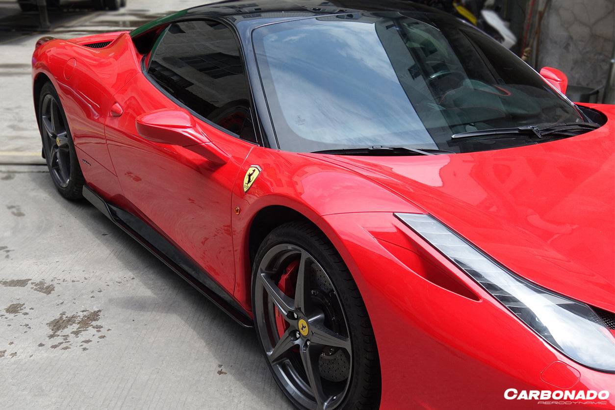 Carbonado 2010-2015 Ferrari 458 Coupe Spider AV Style Carbon Fiber Side Skirts Under Board