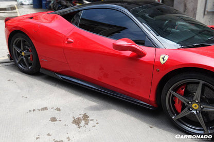 Carbonado 2010-2015 Ferrari 458 Coupe Spider AV Style Carbon Fiber Side Skirts Under Board