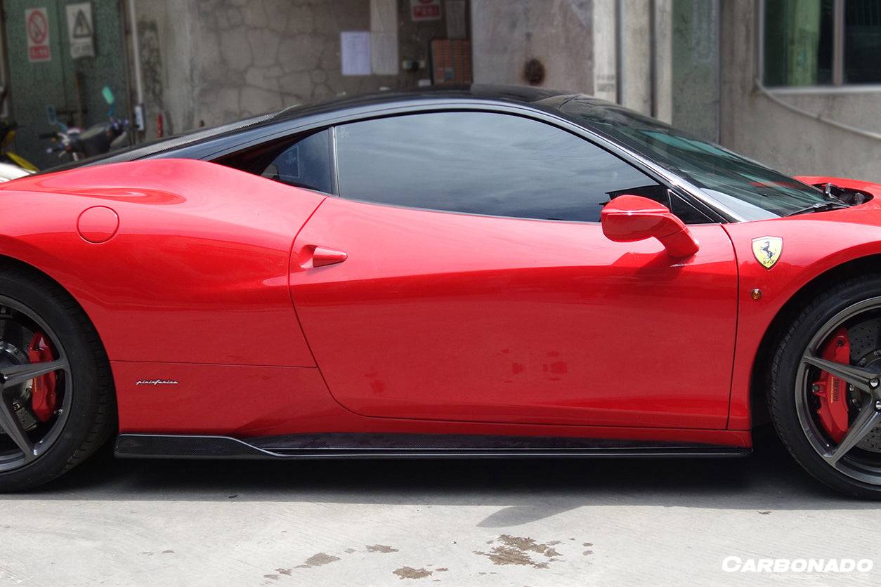Carbonado 2010-2015 Ferrari 458 Coupe Spider AV Style Carbon Fiber Side Skirts Under Board