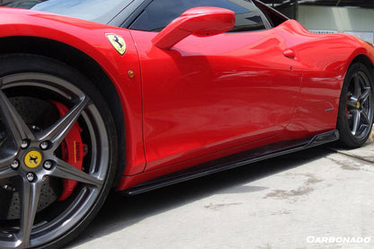 Carbonado 2010-2015 Ferrari 458 Coupe Spider AV Style Carbon Fiber Side Skirts Under Board