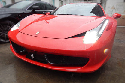 Carbonado 2010-2015 Ferrari 458 Coupe Spider OE estilo fibra de carbono parachoques delantero Canards