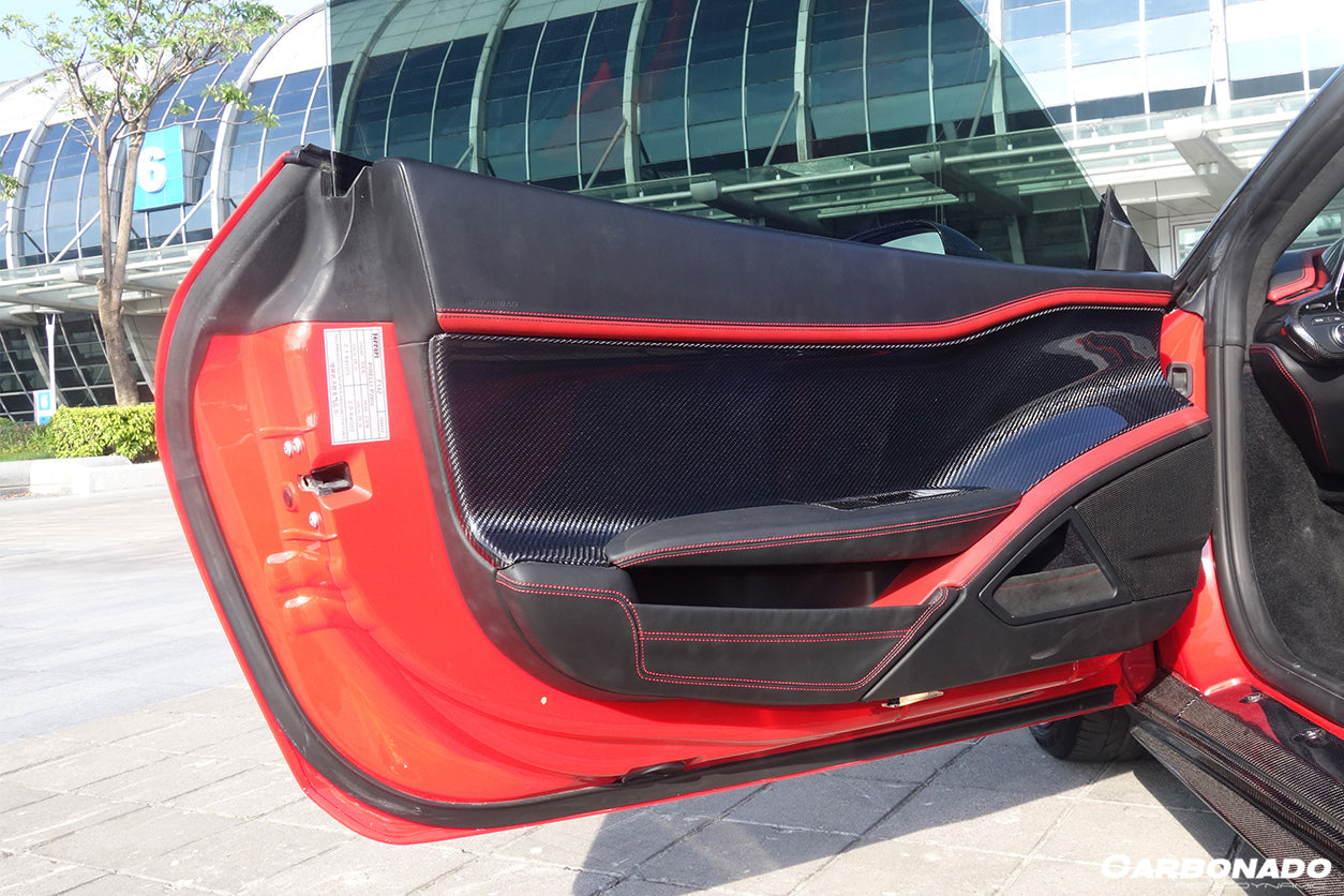 Carbonado 2010-2015 Ferrari 458 Coupe Spider OE Style Carbon Fiber Door Panel Interior