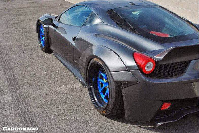 Carbonado 2010-2015 Ferrari 458 Coupe Spider DE estilo guardabarros ancho