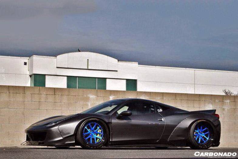 Carbonado 2010-2015 Ferrari 458 Coupe Spider DE estilo guardabarros ancho