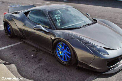 Carbonado 2010-2015 Ferrari 458 Coupe Spider DE estilo guardabarros ancho