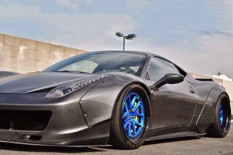 Carbonado 2010-2015 Ferrari 458 Coupe Spider DE estilo guardabarros ancho