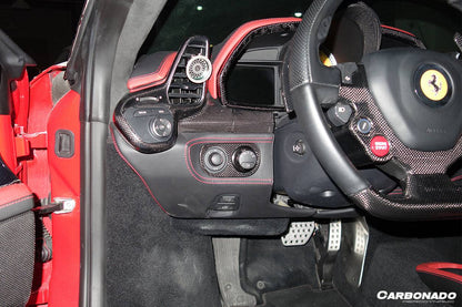 Carbonado 2010-2015 Ferrari 458 Coupe Spider OE Style DRY Carbon Fiber Light Switch Patch