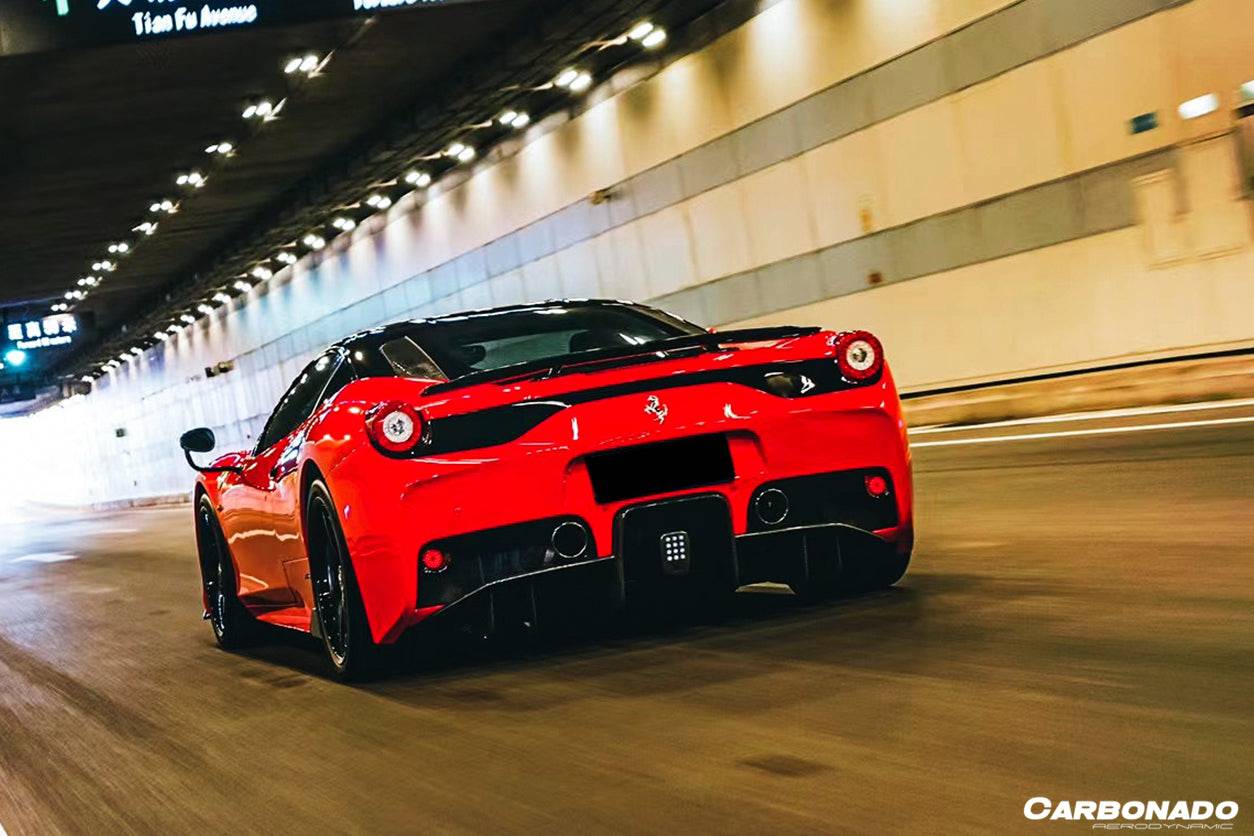 Carbonado 2010-2015 Ferrari 458 Coupe Spider Speciale Style Carbon Fiber Rear Bumper With Diffuser