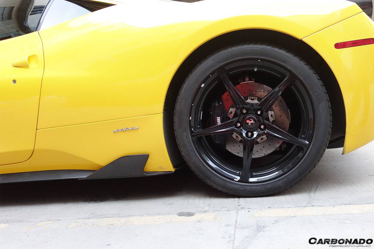 Faldones laterales de fibra de carbono estilo Ferrari 458 Coupé Spider Speciale Carbonado 2010-2015