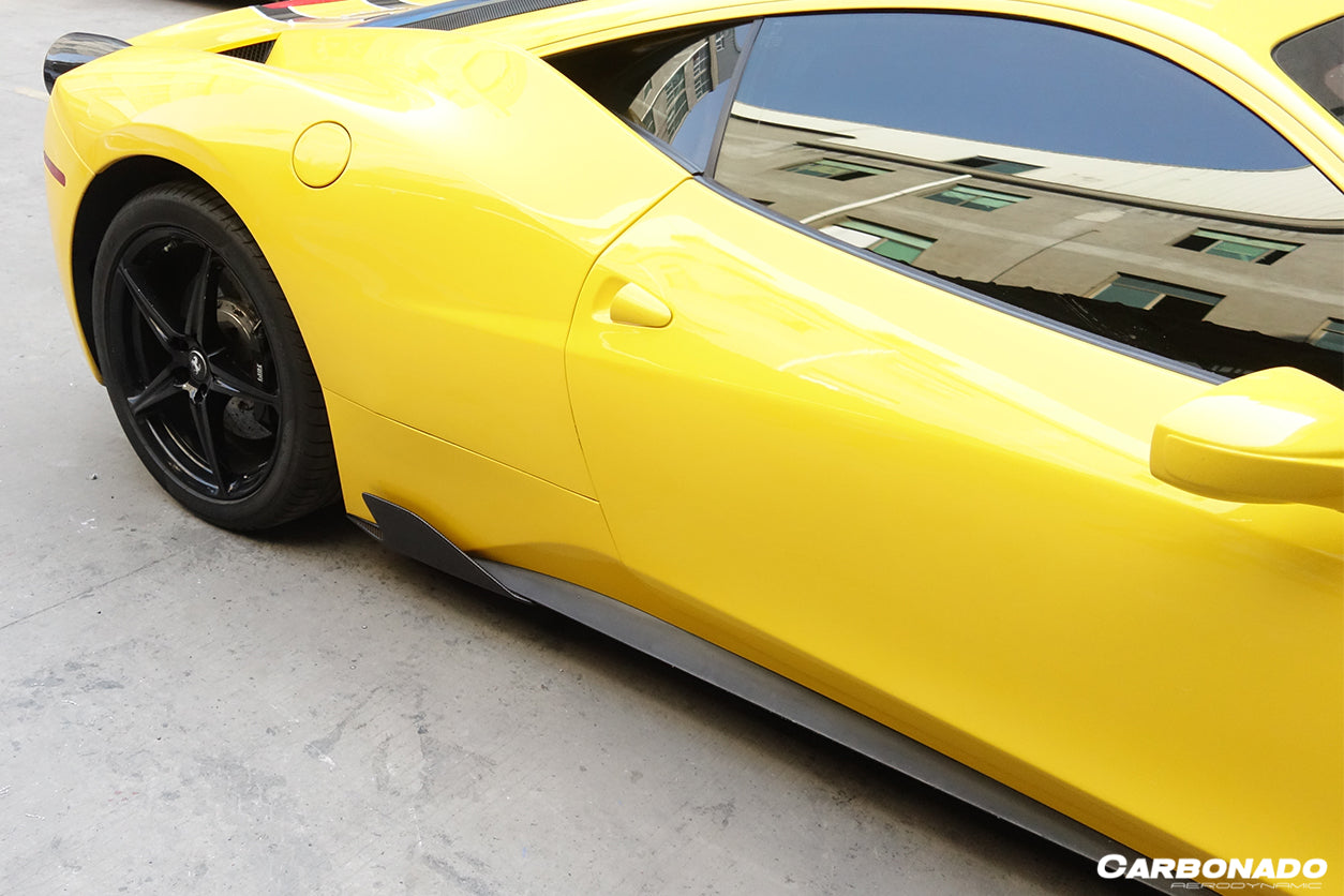 Faldones laterales de fibra de carbono estilo Ferrari 458 Coupé Spider Speciale Carbonado 2010-2015