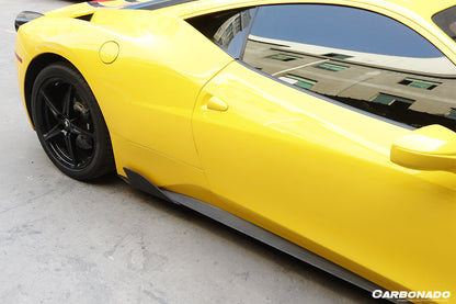 Faldones laterales de fibra de carbono estilo Ferrari 458 Coupé Spider Speciale Carbonado 2010-2015