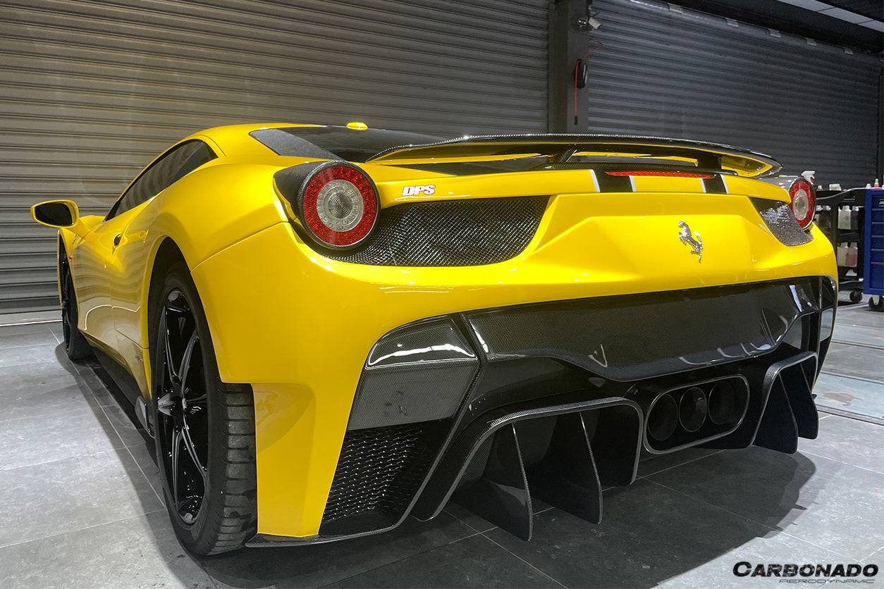 Carbonado VRS Style Rear Bumper with Tips | 2010-2015 Ferrari 458 Italy Spider