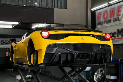 Carbonado VRS Style Rear Bumper with Tips | 2010-2015 Ferrari 458 Italy Spider