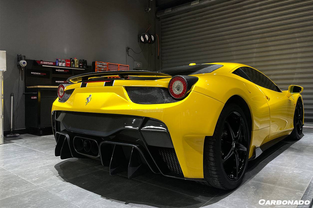 Carbonado VRS Style Rear Bumper with Tips | 2010-2015 Ferrari 458 Italy Spider