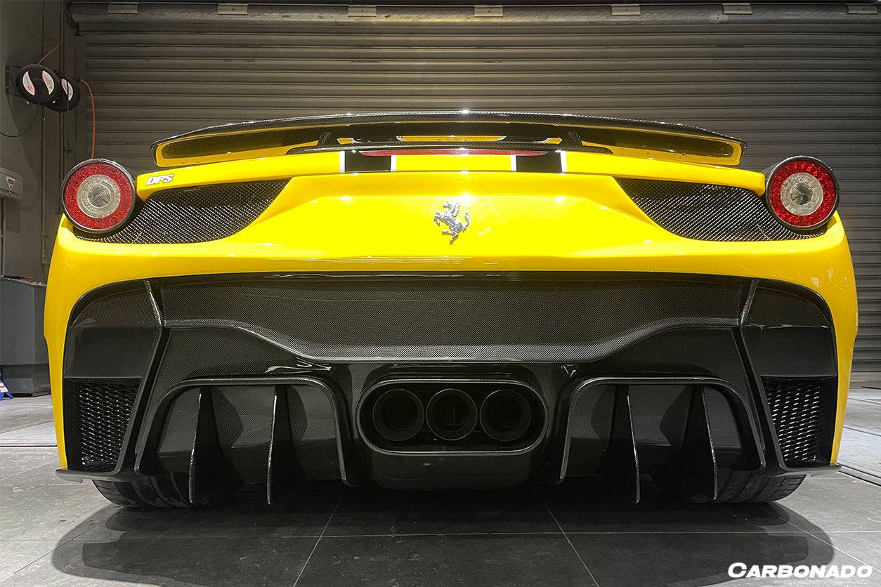Carbonado VRS Style Rear Bumper with Tips | 2010-2015 Ferrari 458 Italy Spider