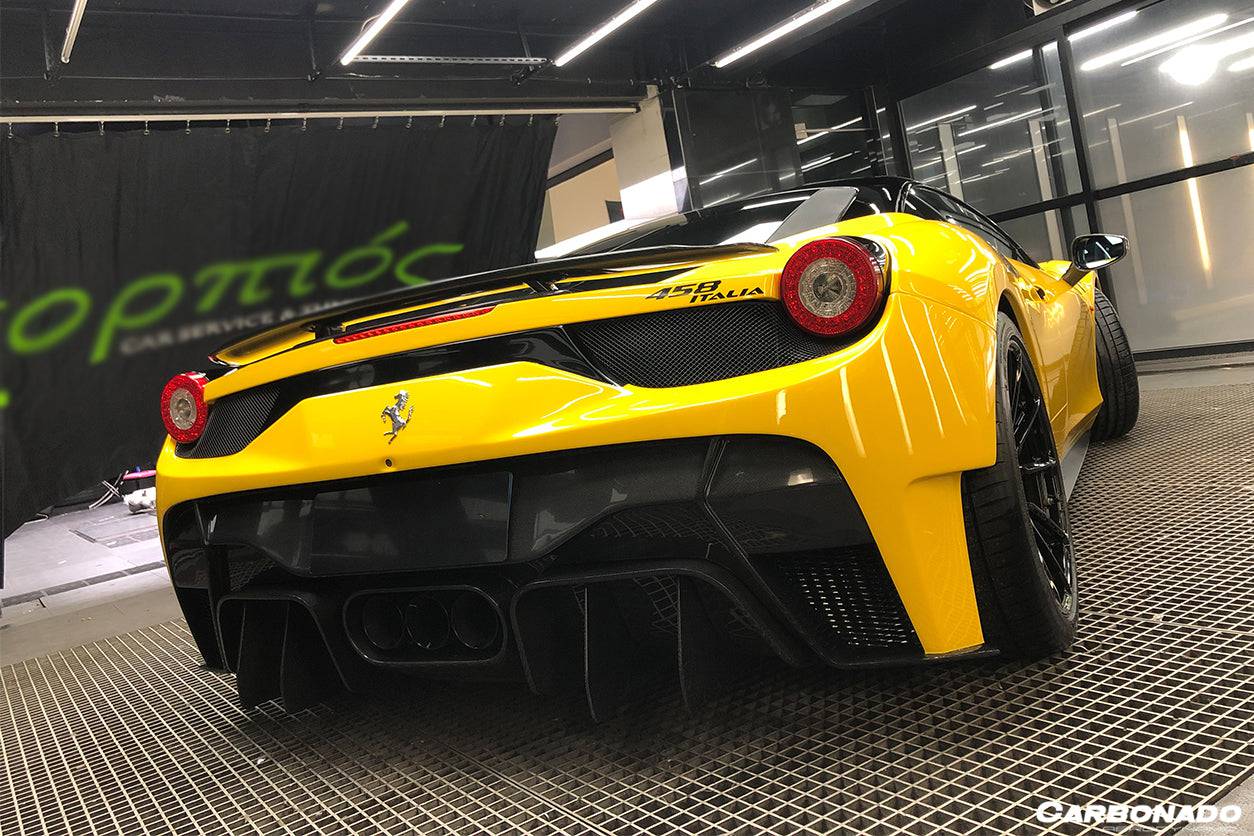Carbonado VRS Style Rear Bumper with Tips | 2010-2015 Ferrari 458 Italy Spider