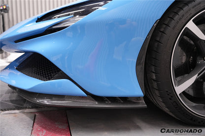 DarwinPRO 2020-UP Ferrari SF90 Stradale OE Style Autoclave Carbon Fiber Front Bumper Side Splitter