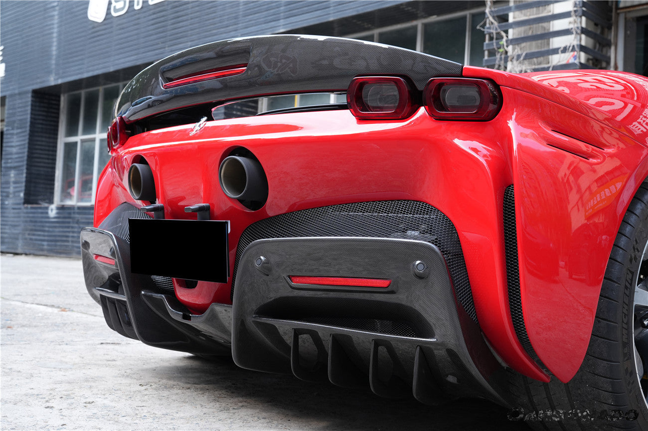 Carbonado OE Style Autoclave Carbon Fiber Rear Diffuser | 2020-UP Ferrari SF90 Stradale