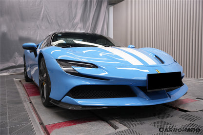 DarwinPRO 2020-UP Ferrari SF90 Stradale OE Style Autoclave Carbon Fiber Front Bumper Side Splitter