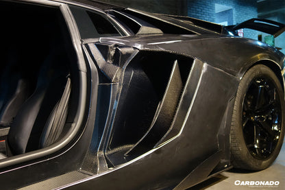 Carbonado 2011-2016 Lamborghini Aventador LP700 Coupe BKSS Style Carbon Fiber Quarter Panel Fender Vent Outside