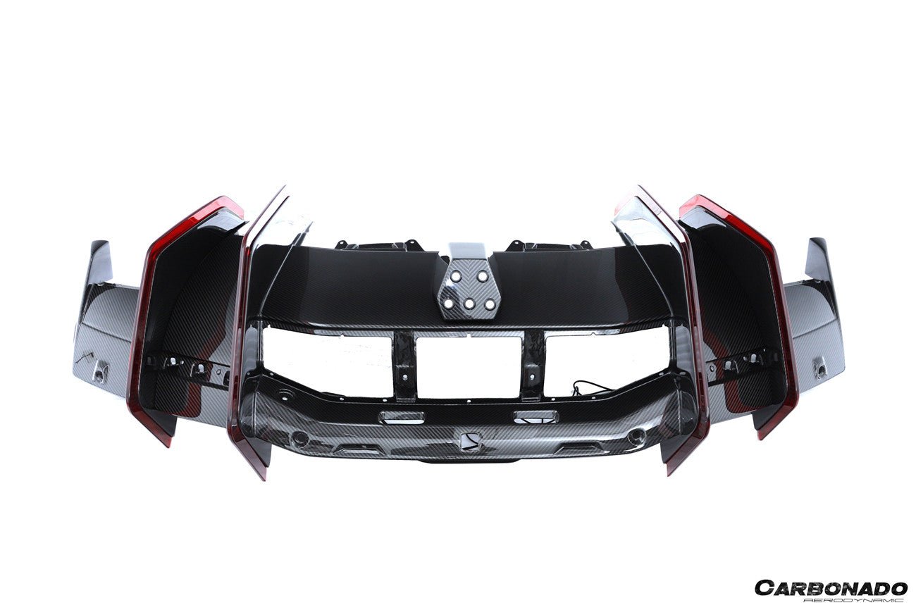 Carbonado Aero 2024 - UP Lamborghini Revuelto BK Style Autoclave Carbon Fiber Rear Diffuser with Canards - 14