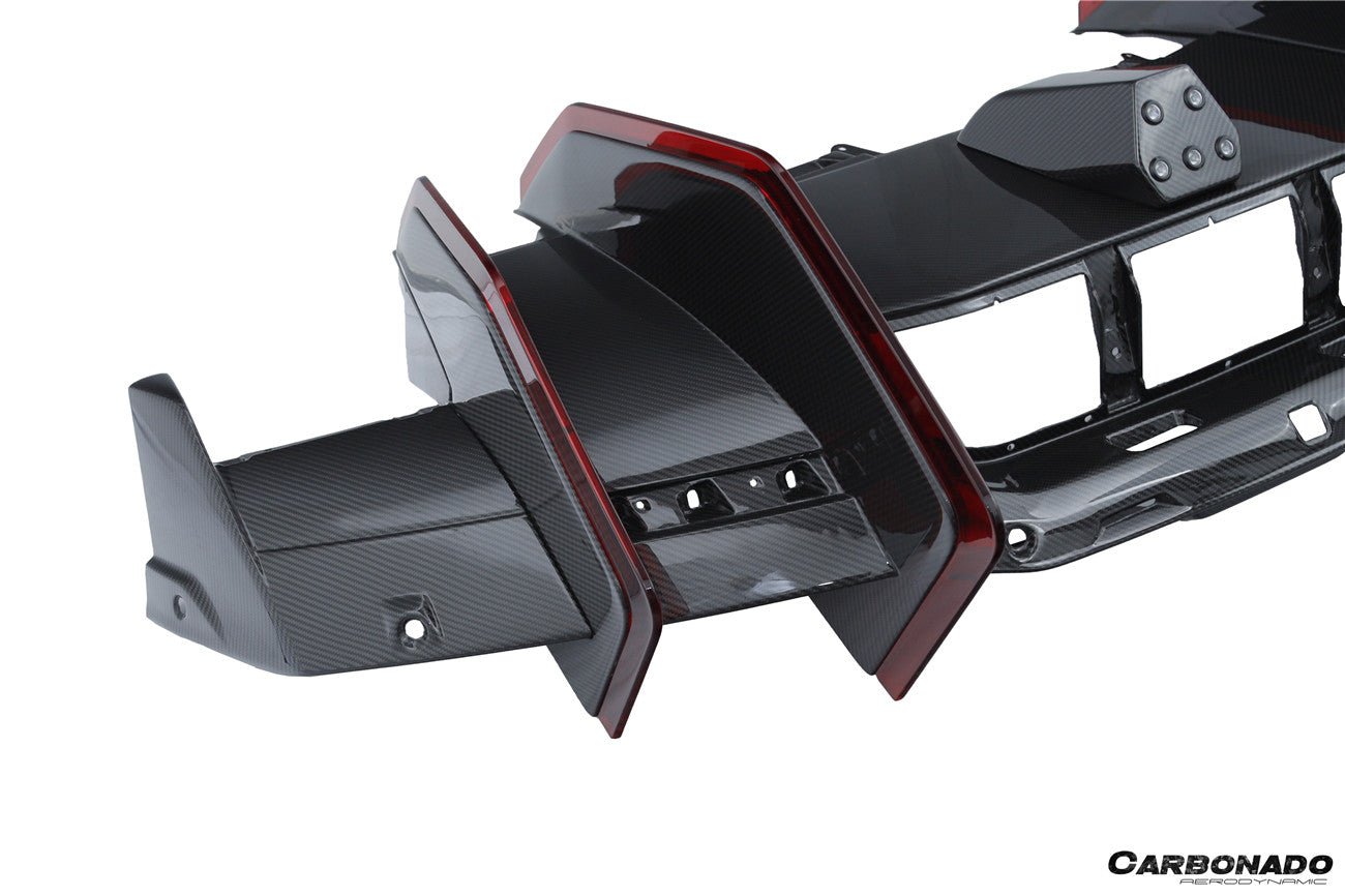Carbonado Aero 2024 - UP Lamborghini Revuelto BK Style Autoclave Carbon Fiber Rear Diffuser with Canards - 16