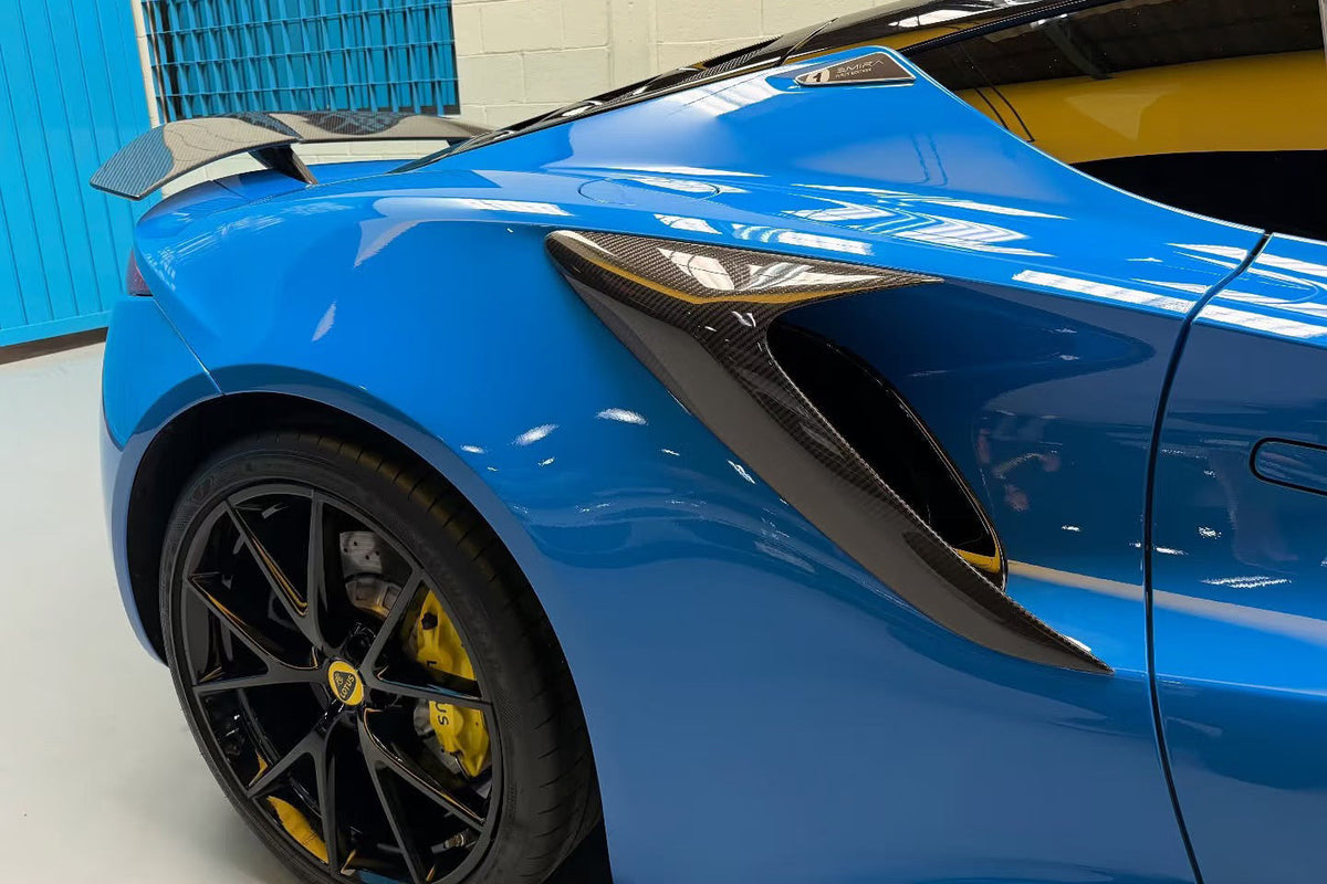 2021-2026 Lotus Autoclave Carbon Fiber Quarter Panel Side Scoops Carbonado (VX) Fits: Emira NYO (DRYCFEmira-MIW-VX-QPS)