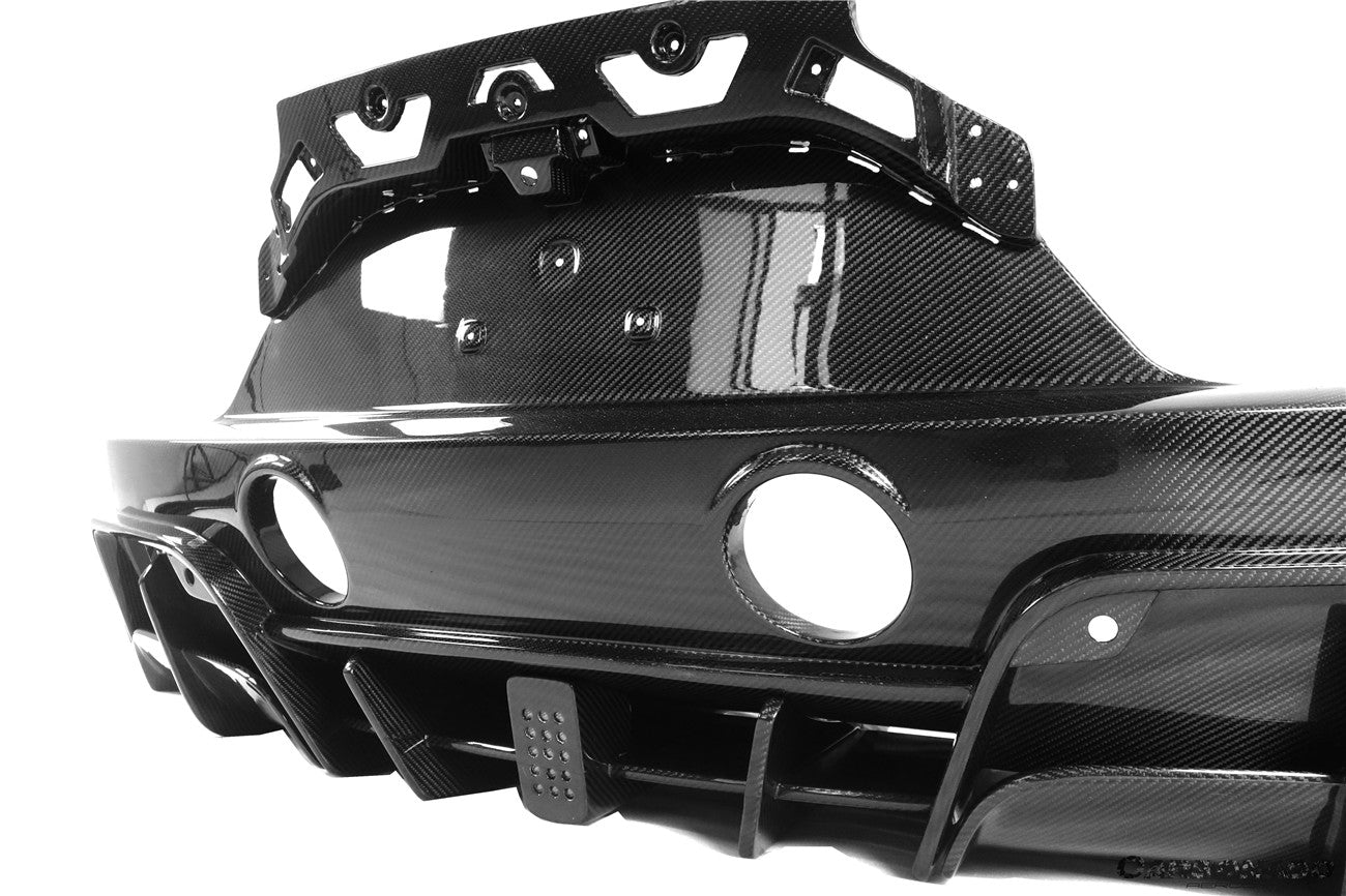 Difusor trasero de fibra de carbono seco con luz de freno para Maserati MC20 MSY Style Carbonado 2020-2024