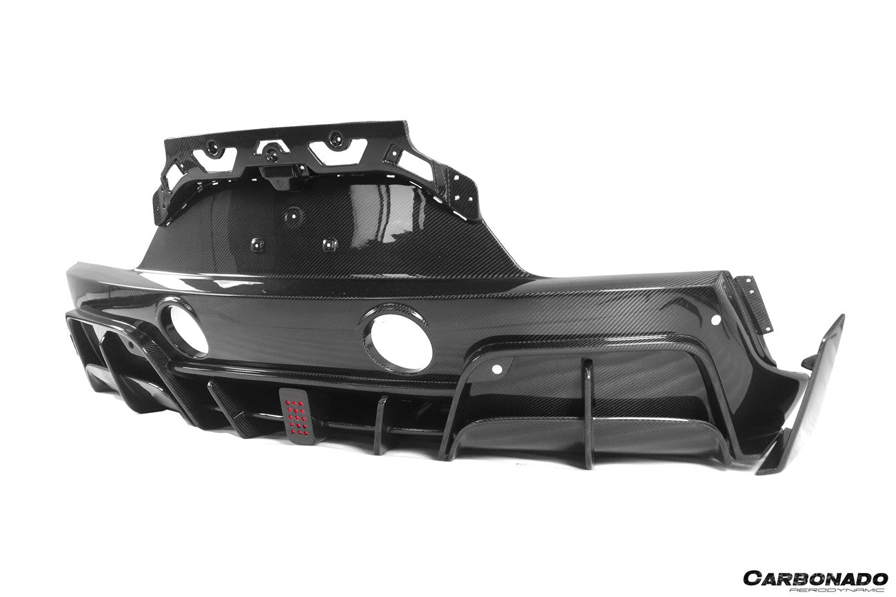 Difusor trasero de fibra de carbono seco con luz de freno para Maserati MC20 MSY Style Carbonado 2020-2024