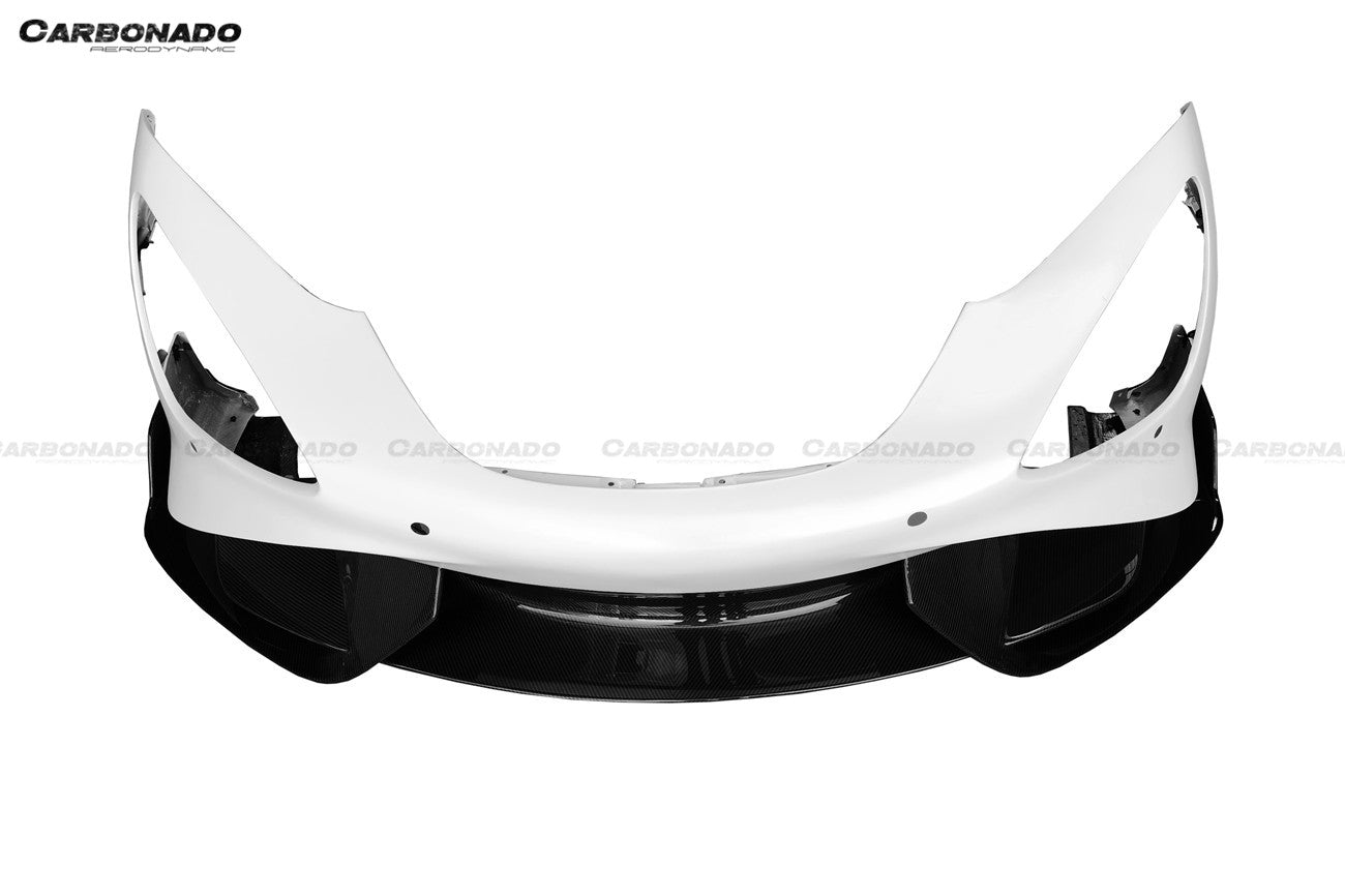 Carbonado 2017-2022 McLaren 720S 765LT-Style Dry Part Carbon Fiber Front Bumper