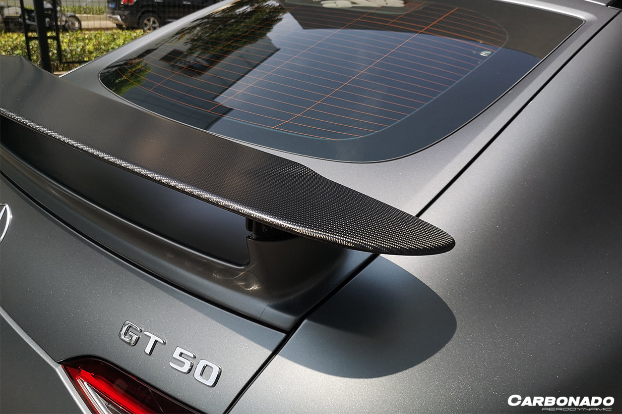 Alerón de maletero de fibra de carbono estilo original para Mercedes Benz AMG GT Coupé de 4 puertas X290 Carbonado 2019-2024 | Compatible con GT63, ​​GT63S y GT53