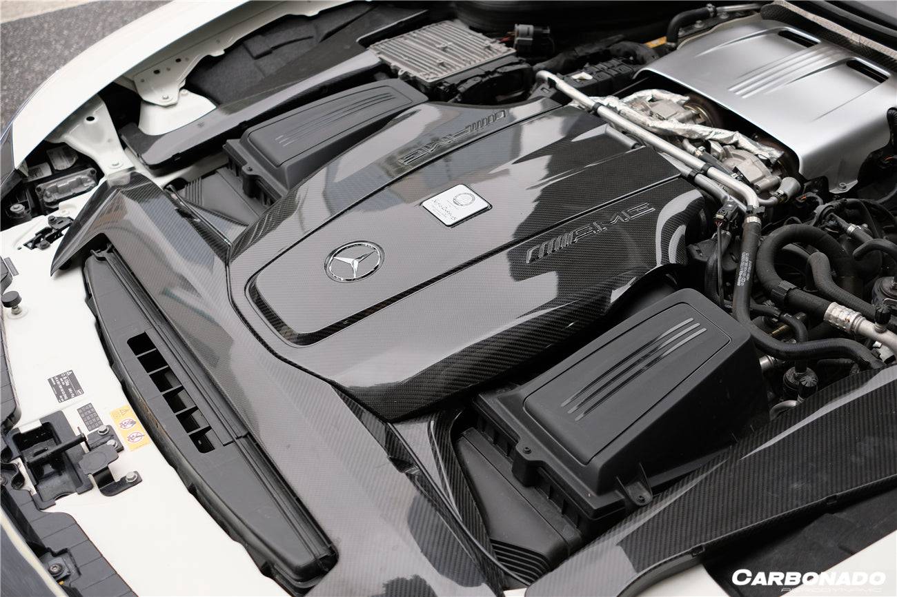 Reemplazo de cubierta de radiador de fibra de carbono para Mercedes Benz AMG GT GTS Carbonado 2015-2020