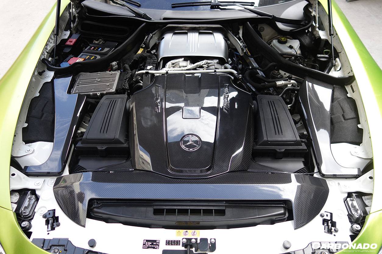 Reemplazo de cubierta de radiador de fibra de carbono para Mercedes Benz AMG GT GTS Carbonado 2015-2020