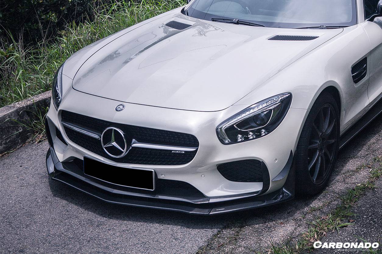 Carbonado 2015-2017 Mercedes Benz AMG GT  GTS RZS Style Carbon Fiber front bumper Canards