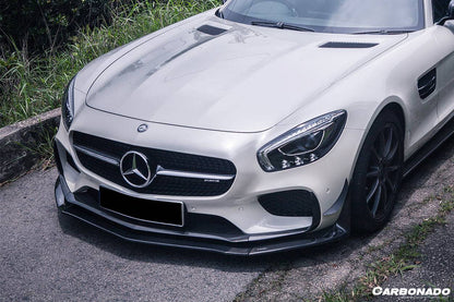 Carbonado 2015-2017 Mercedes Benz AMG GT  GTS RZS Style Carbon Fiber front bumper Canards