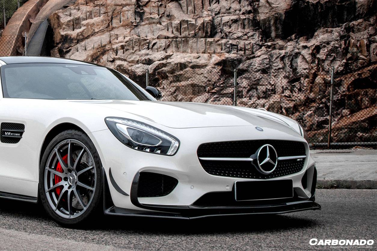 Carbonado 2015-2017 Mercedes Benz AMG GT  GTS RZS Style Carbon Fiber front bumper Canards