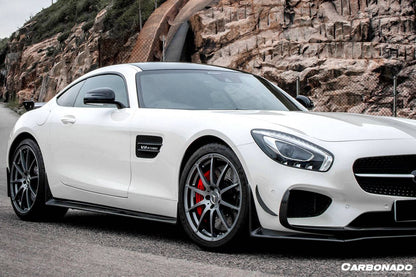 Carbonado 2015-2017 Mercedes Benz AMG GT  GTS RZS Style Carbon Fiber front bumper Canards