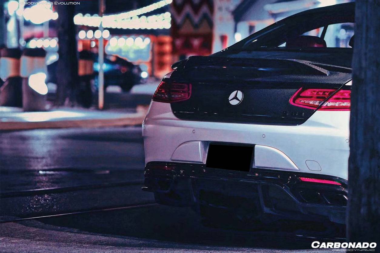 Carbonado 2014-2021 Mercedes Benz C217 S63  S65 AMG Coupe OE Style Carbon Fiber Rrar Bumper Caps